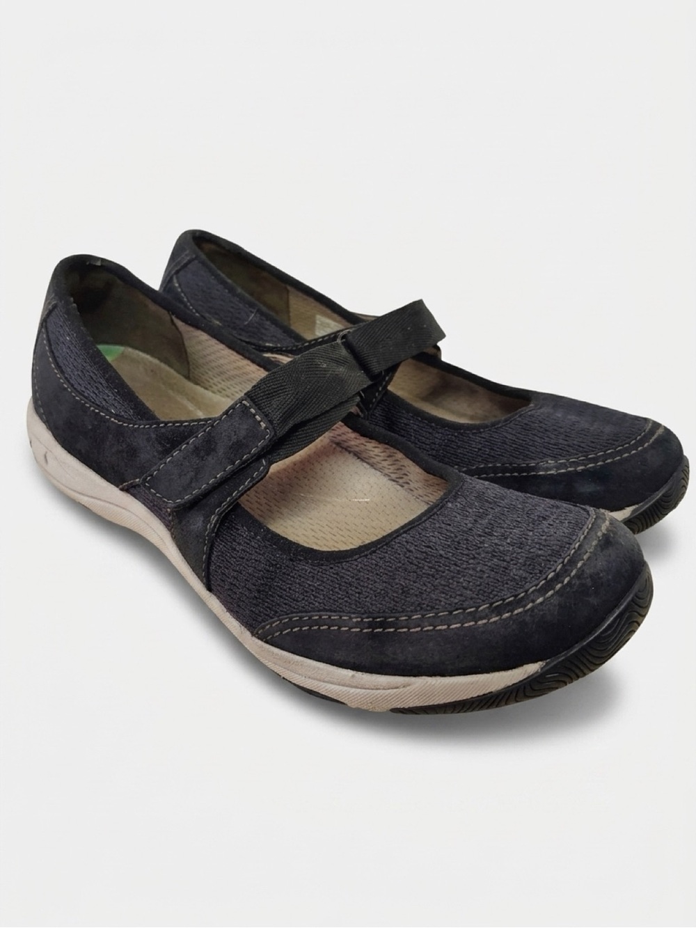 DANSKO Comfortcore Mary Jane Shoes Black Leather Hook Strap Wedge Womens 7.5